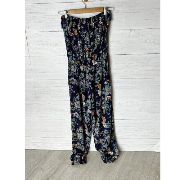 Angie Jumpsuit Womens Size Small Colorful Floral Ruffles Strapless Summertime - Picture 4 of 15